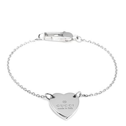 Gucci Sterling Silver Trademark Heart Bracelet 1 of 5