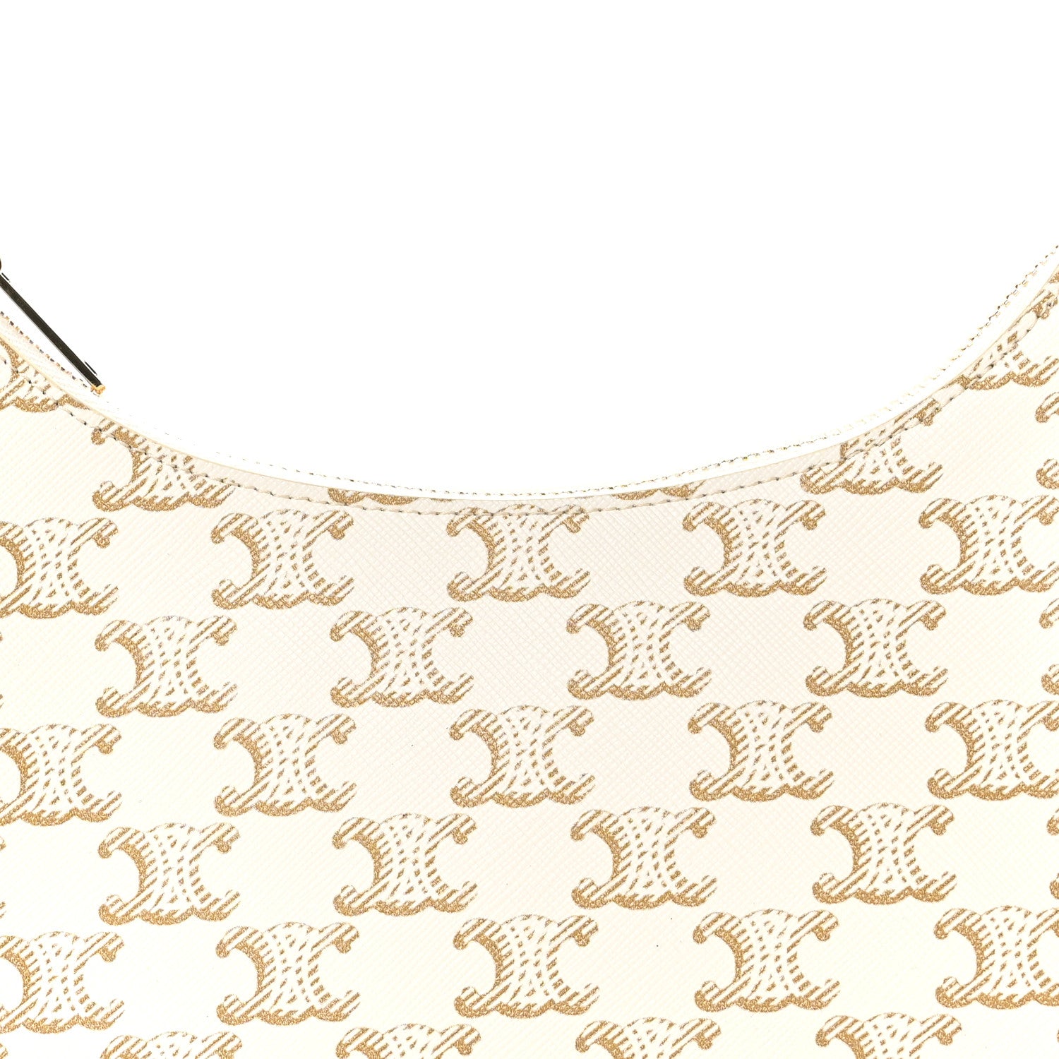 Celine Canvas Calfskin Ava Triomphe Shoulder Bag White 9 of 11