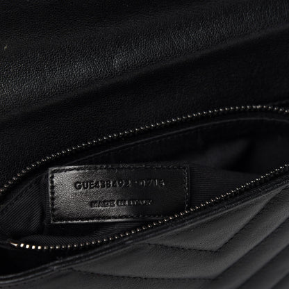 Saint Laurent Sheepskin Matelasse Chevron Monogram College Chain Wallet Black 12 of 13
