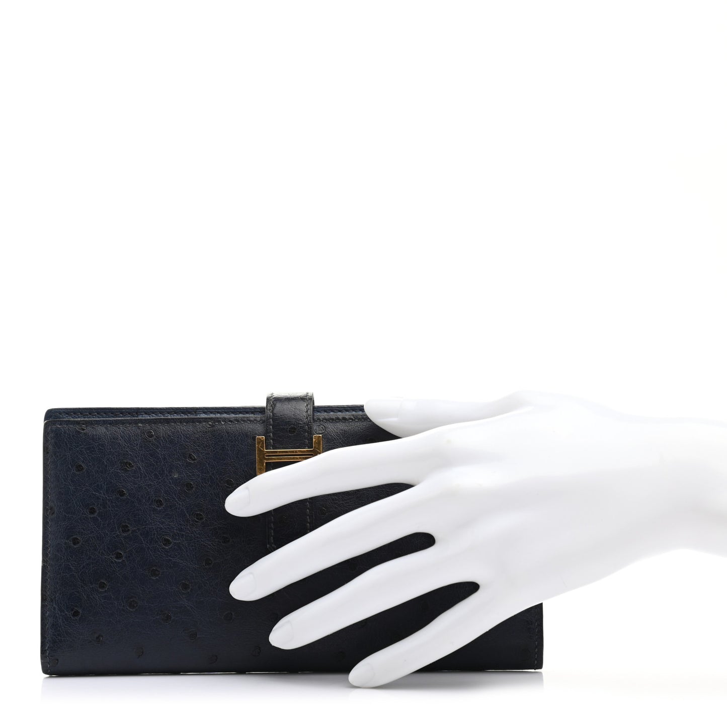 Ostrich Bearn Wallet Bleu Saphir