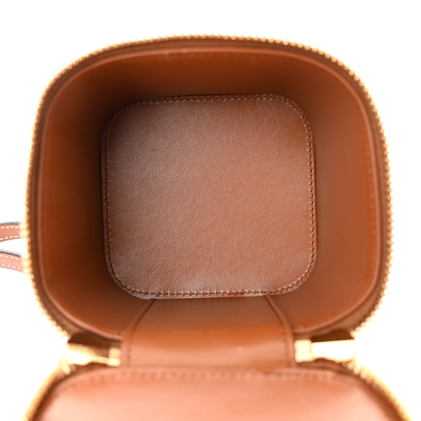 Smooth Calfskin Cuir Triomphe Mini Vanity Case Tan