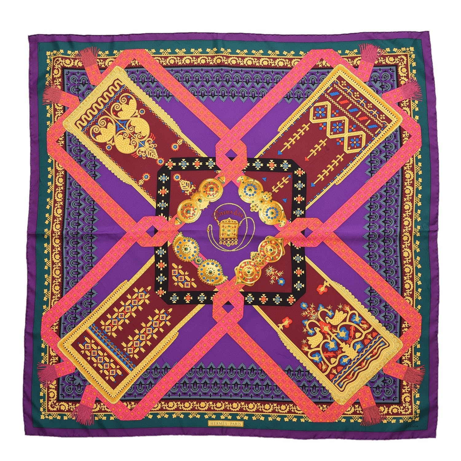 Hermes Silk Brins D'Or Scarf 90 1 of 8
