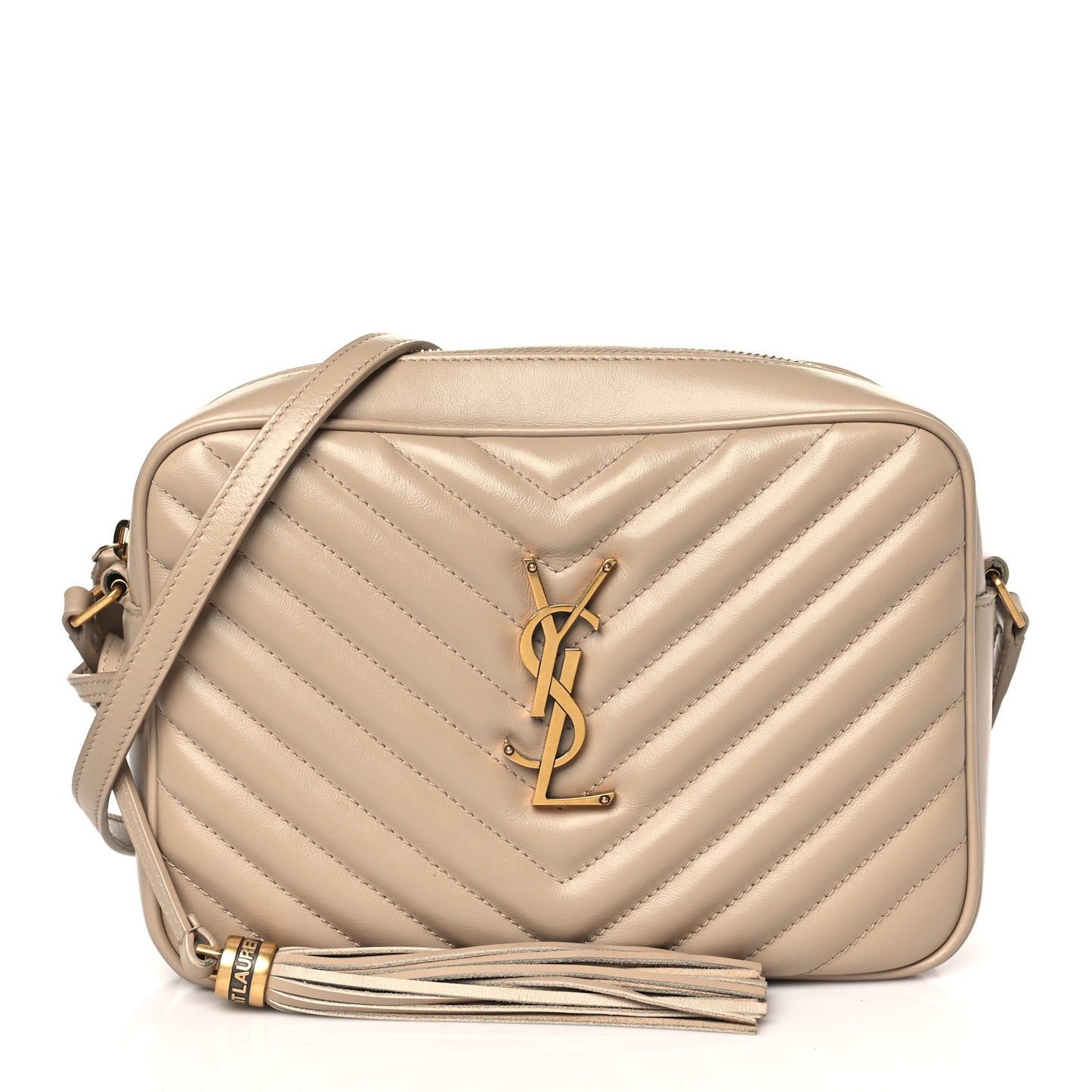 Calfskin Matelasse Monogram Lou Camera Bag Dark Beige