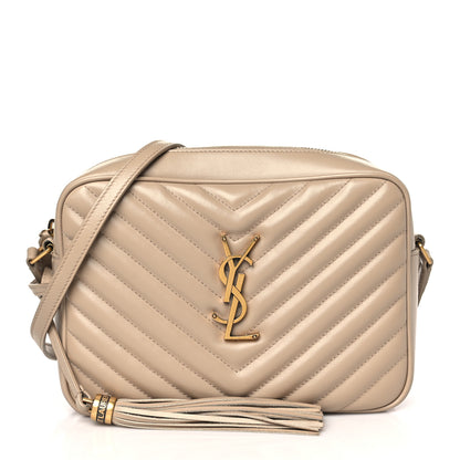 Saint Laurent Calfskin Matelasse Monogram Lou Camera Bag Dark Beige 1 of 10