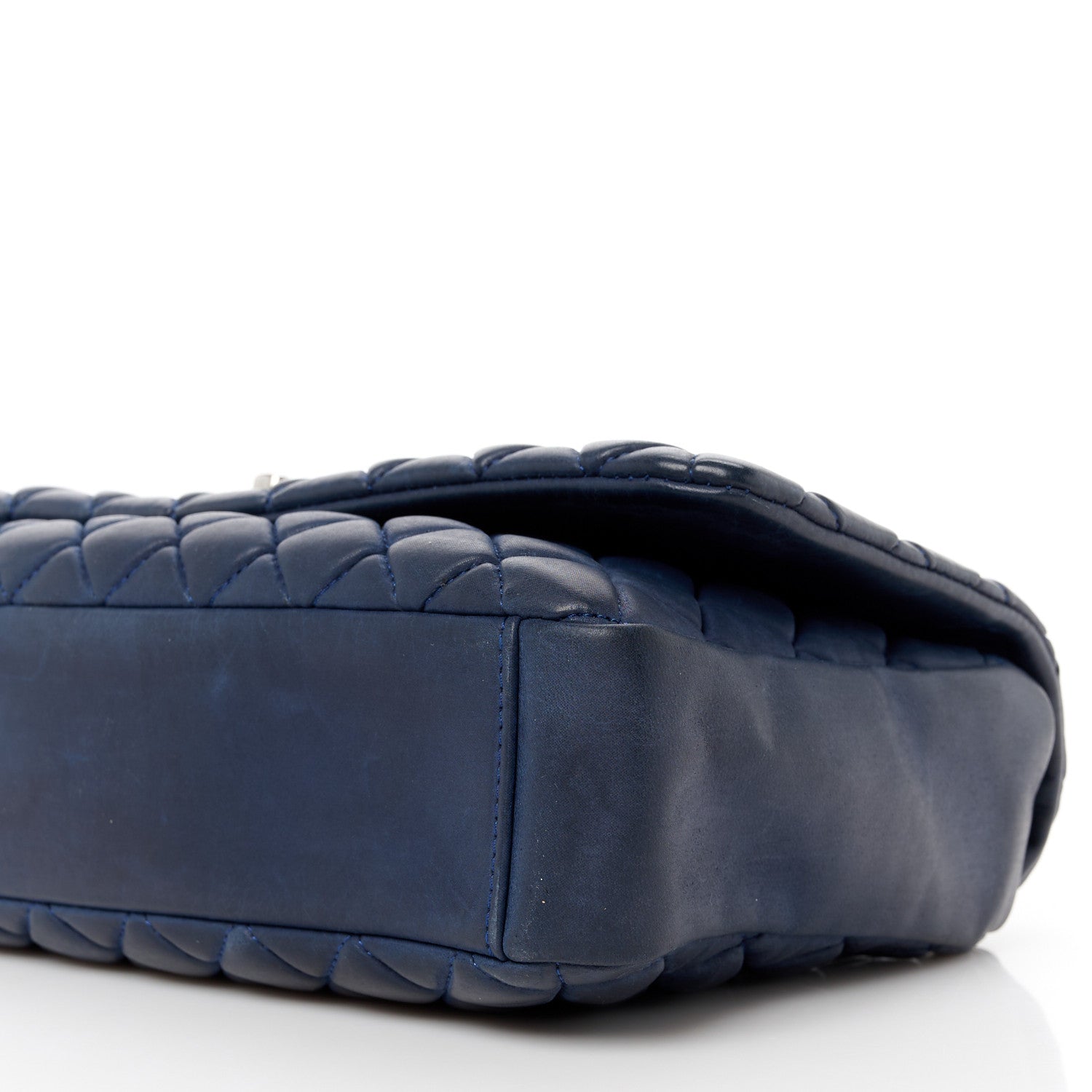 Chanel Iridescent Calfskin Quilted Large New Bubble Flap Navy 11 of 12