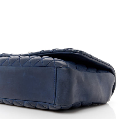 Chanel Iridescent Calfskin Quilted Large New Bubble Flap Navy 11 of 12
