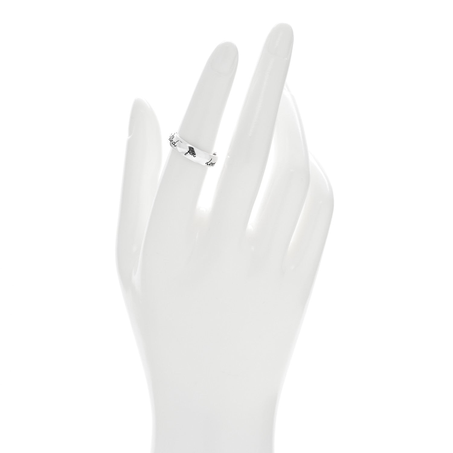 Gucci Sterling Silver Blind for Love Band Ring 53 6.25 2 of 4