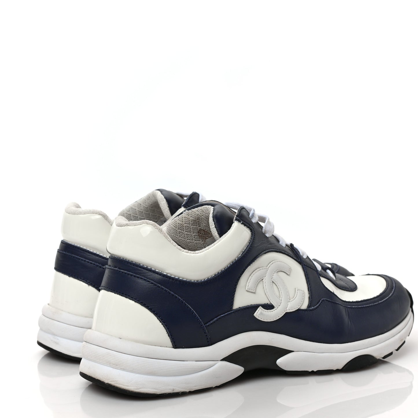 Patent Calfskin CC Sneakers 39.5 Navy White