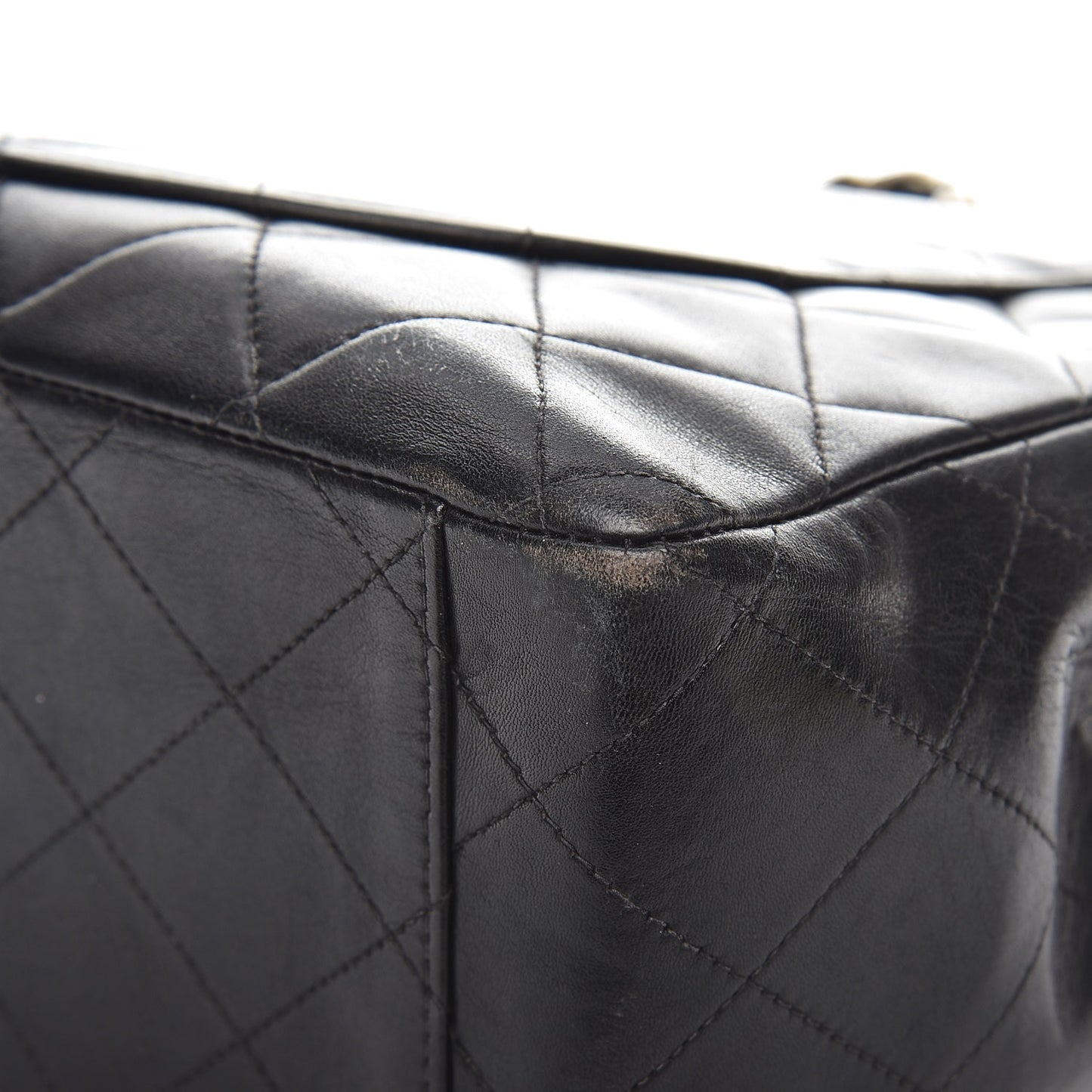 Lambskin Quilted XL Jumbo Single Flap Black
