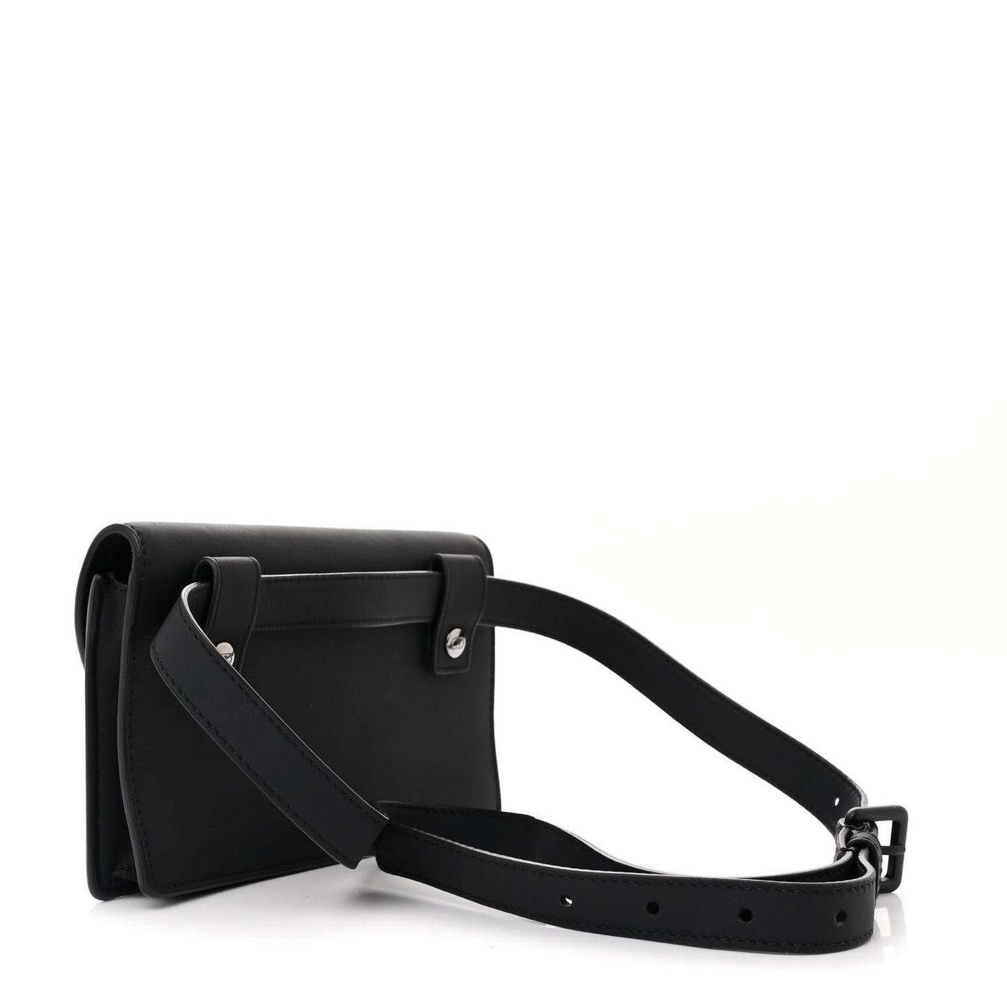 Ultra Matte Calfskin Saddle Belt Bag Black