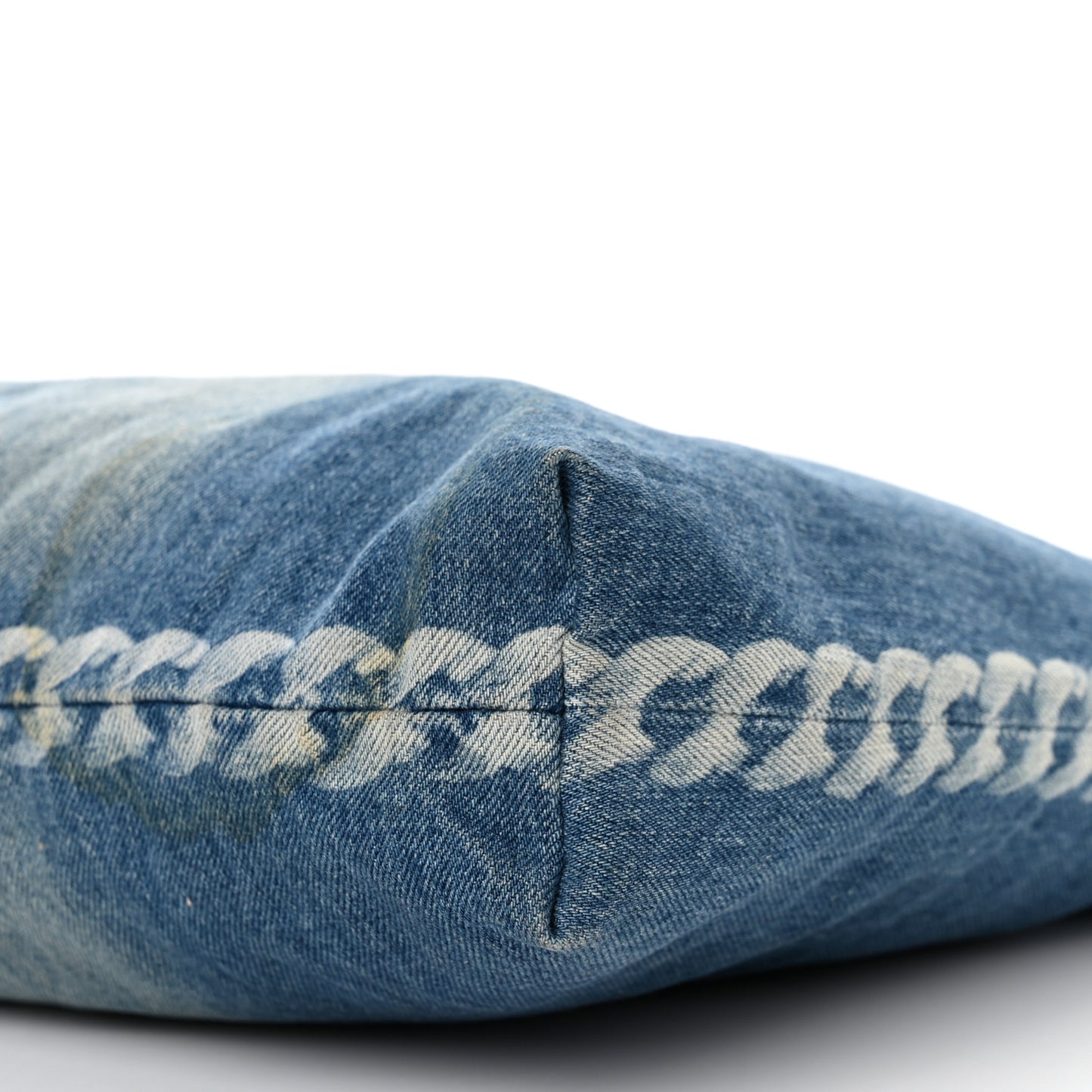 Denim Printed Shopping Bag Blue