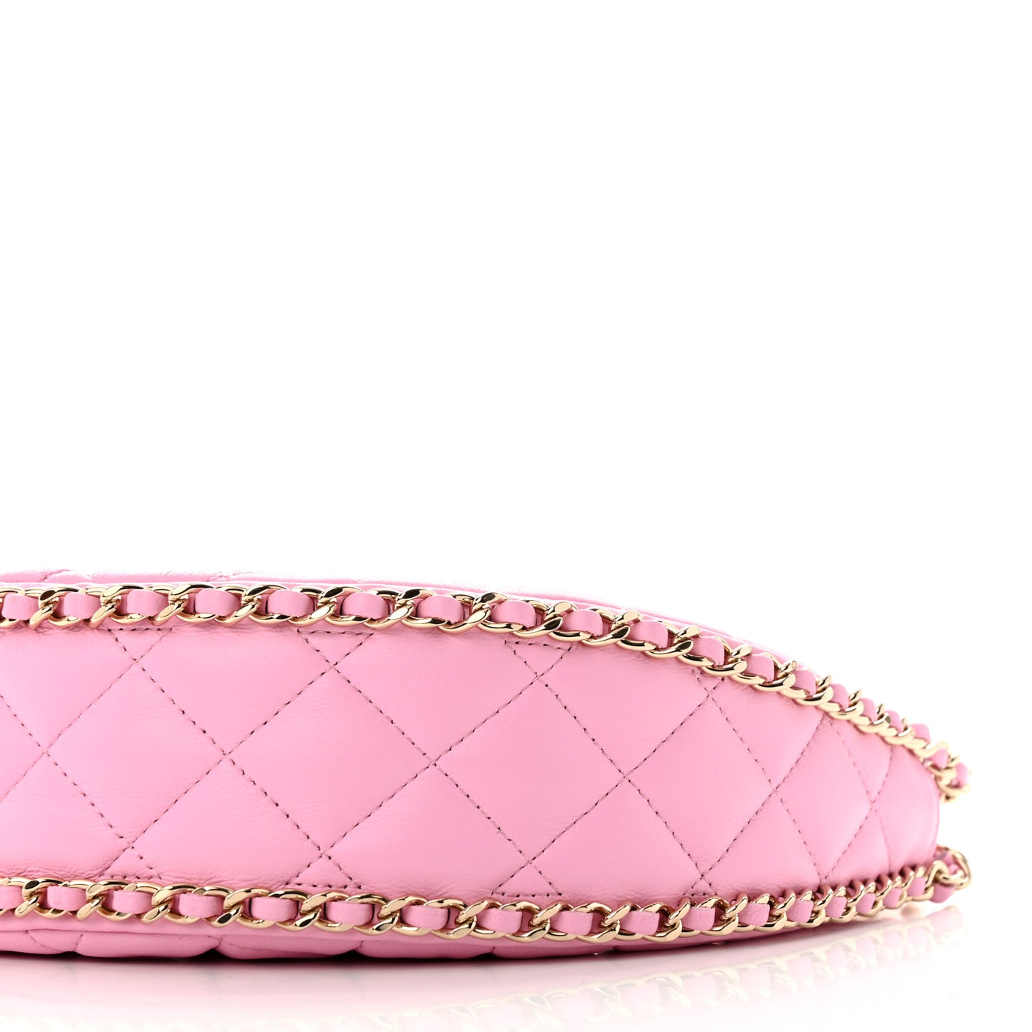 Lambskin Quilted Small Hobo Bag Pink