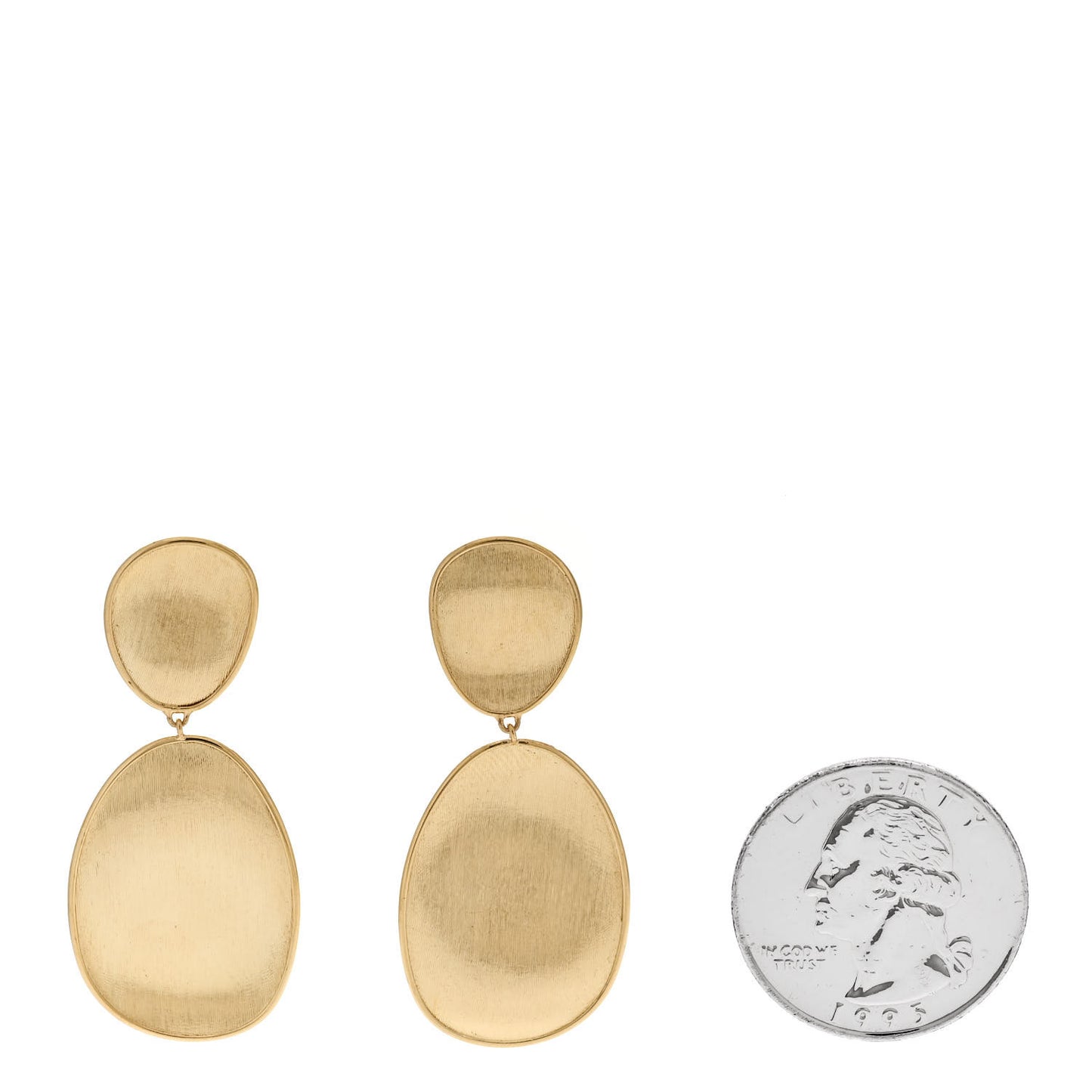 18K Yellow Gold Small Lunaria Drop Earrings