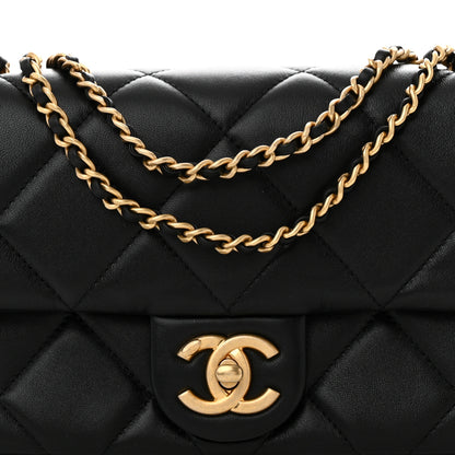 Chanel Lambskin Quilted Pearl Small Flap Black 8 of 11