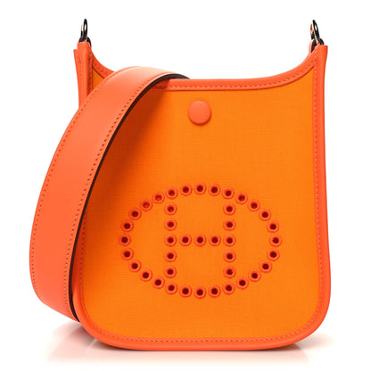 Hermes Toile Officier Swift Neo Evelyne TPM Jaune D'Or Feu Orange Minium 1 of 11