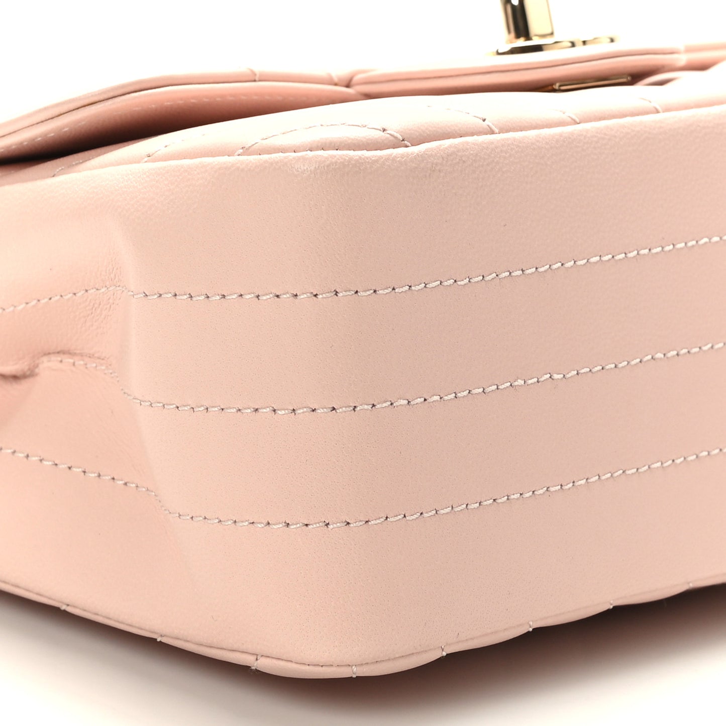 Lambskin Chevron Quilted Mini Square Flap Light Pink