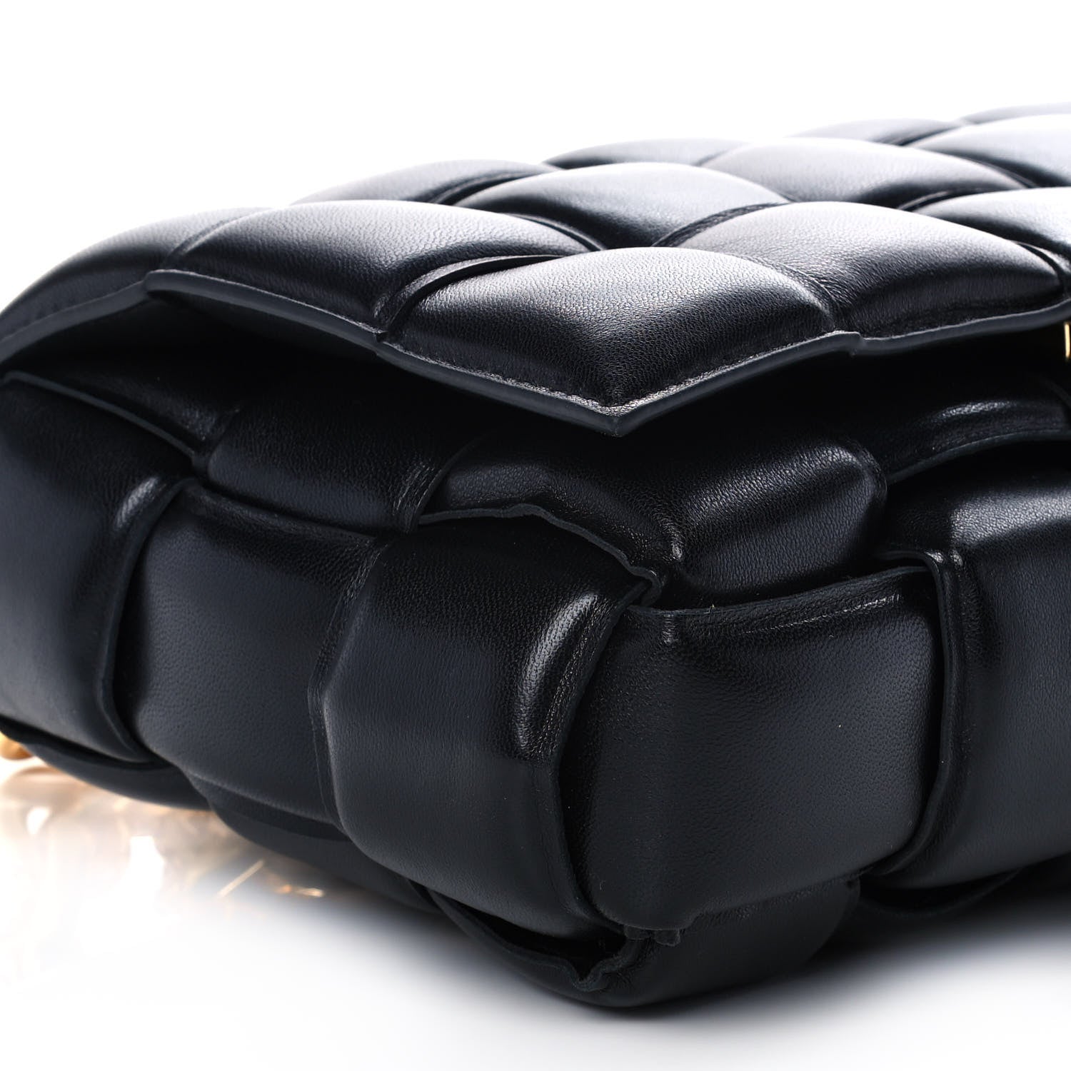 Bottega Veneta Lambskin Maxi Intreccio Padded Chain Cassette Crossbody Bag Black 8 of 10