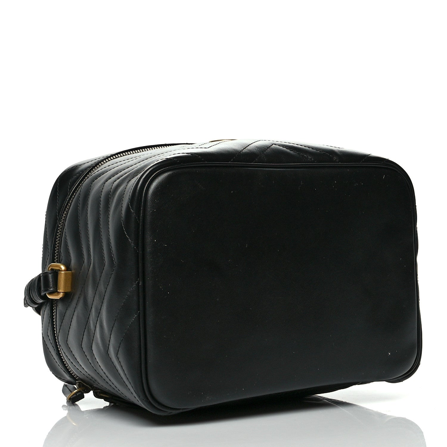 Gucci Calfskin Matelasse Large GG Marmont Vanity Cosmetic Case Black 3 of 12