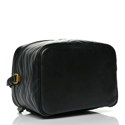 Gucci Calfskin Matelasse Large GG Marmont Vanity Cosmetic Case Black 3 of 12