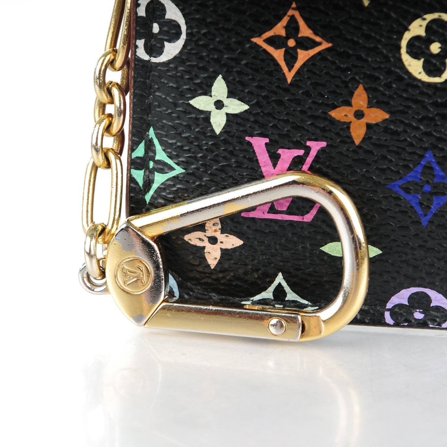 Monogram Multicolor Key Pouch Black Violet