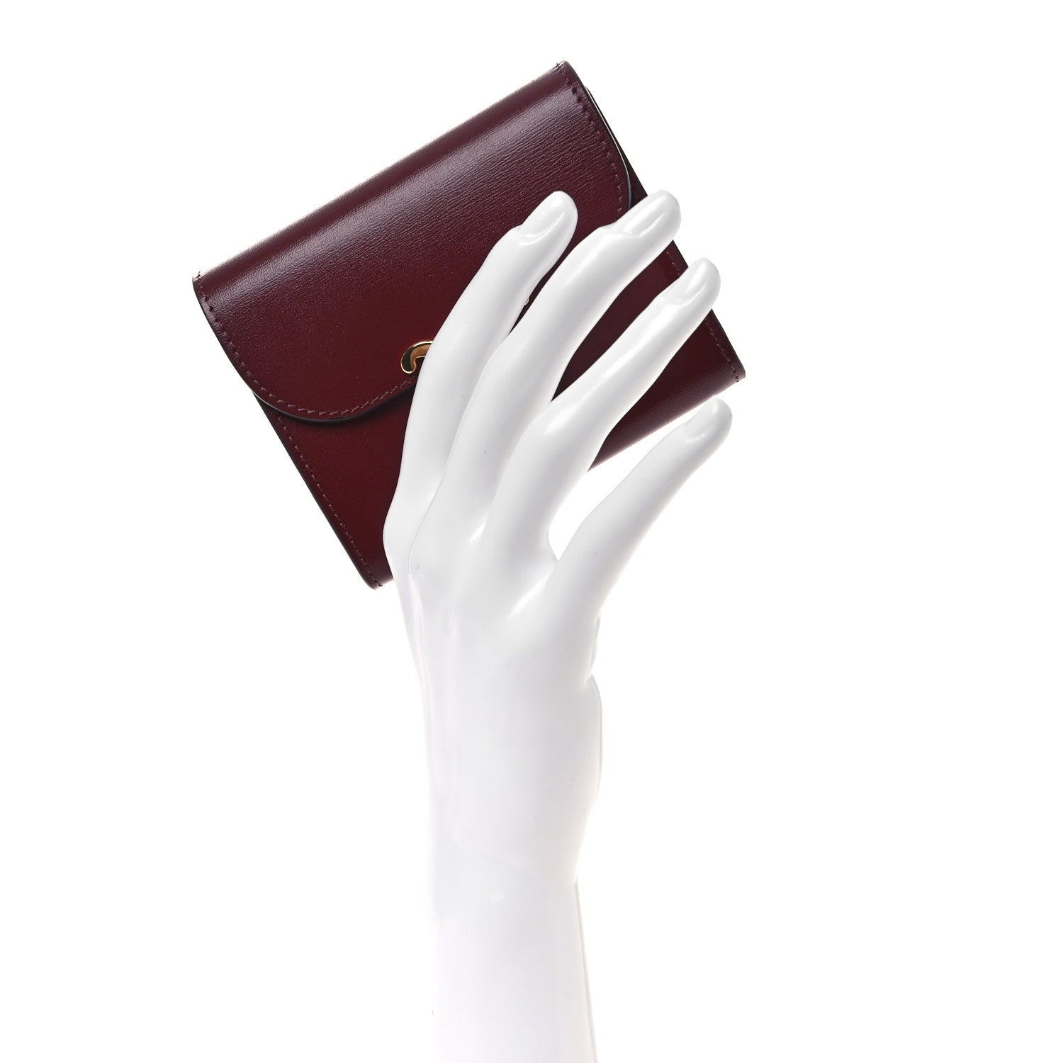 Celine Shiny Calfskin Small Triomphe Wallet Deep Burgundy 2 of 11