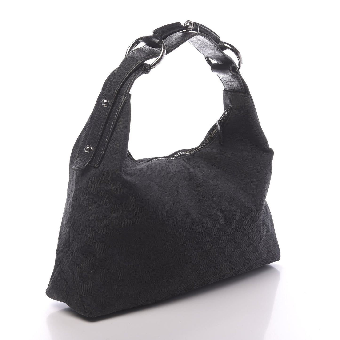 Monogram Medium Horsebit Chain Hobo Black
