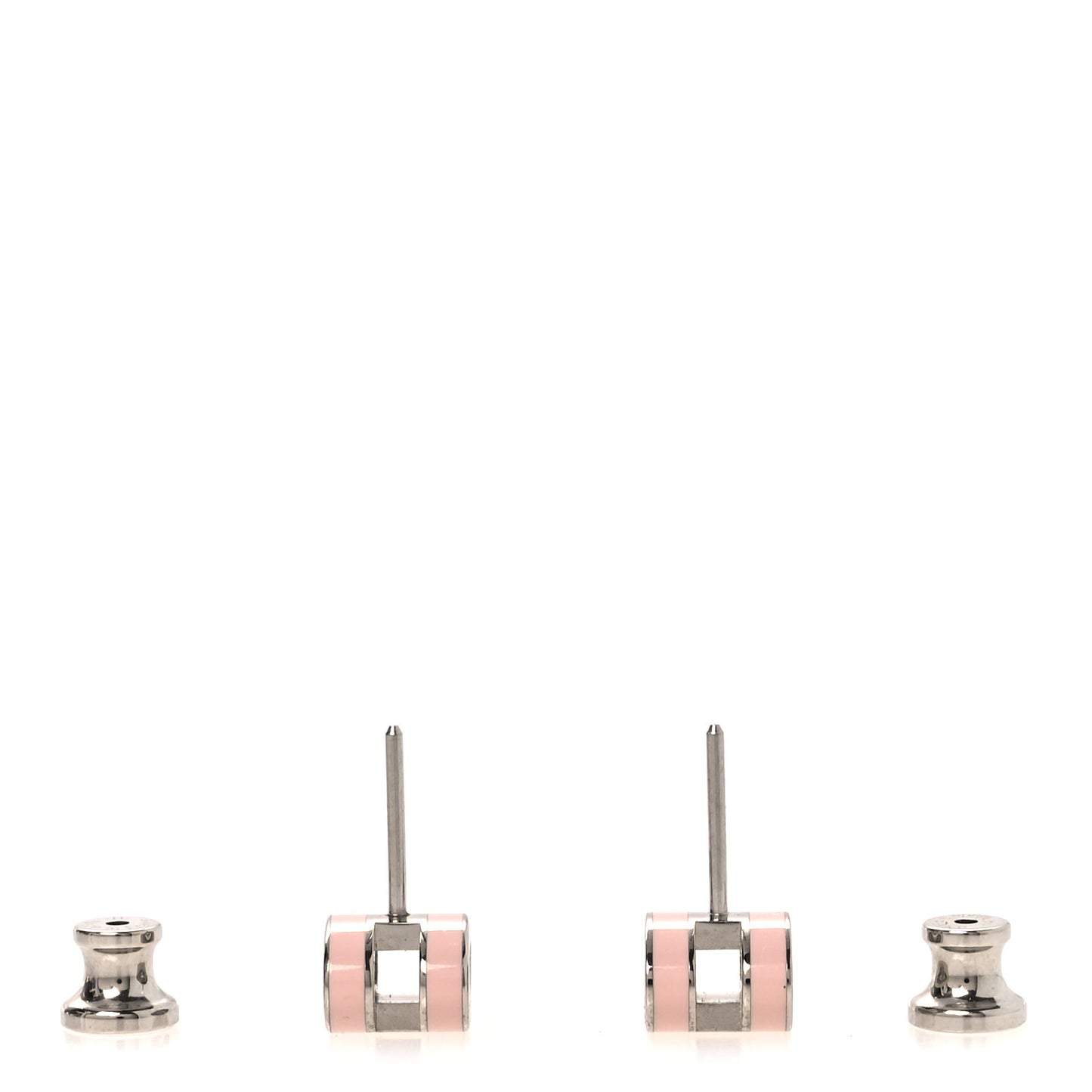 Palladium Lacquered Mini Pop H Earrings Rose Dragee