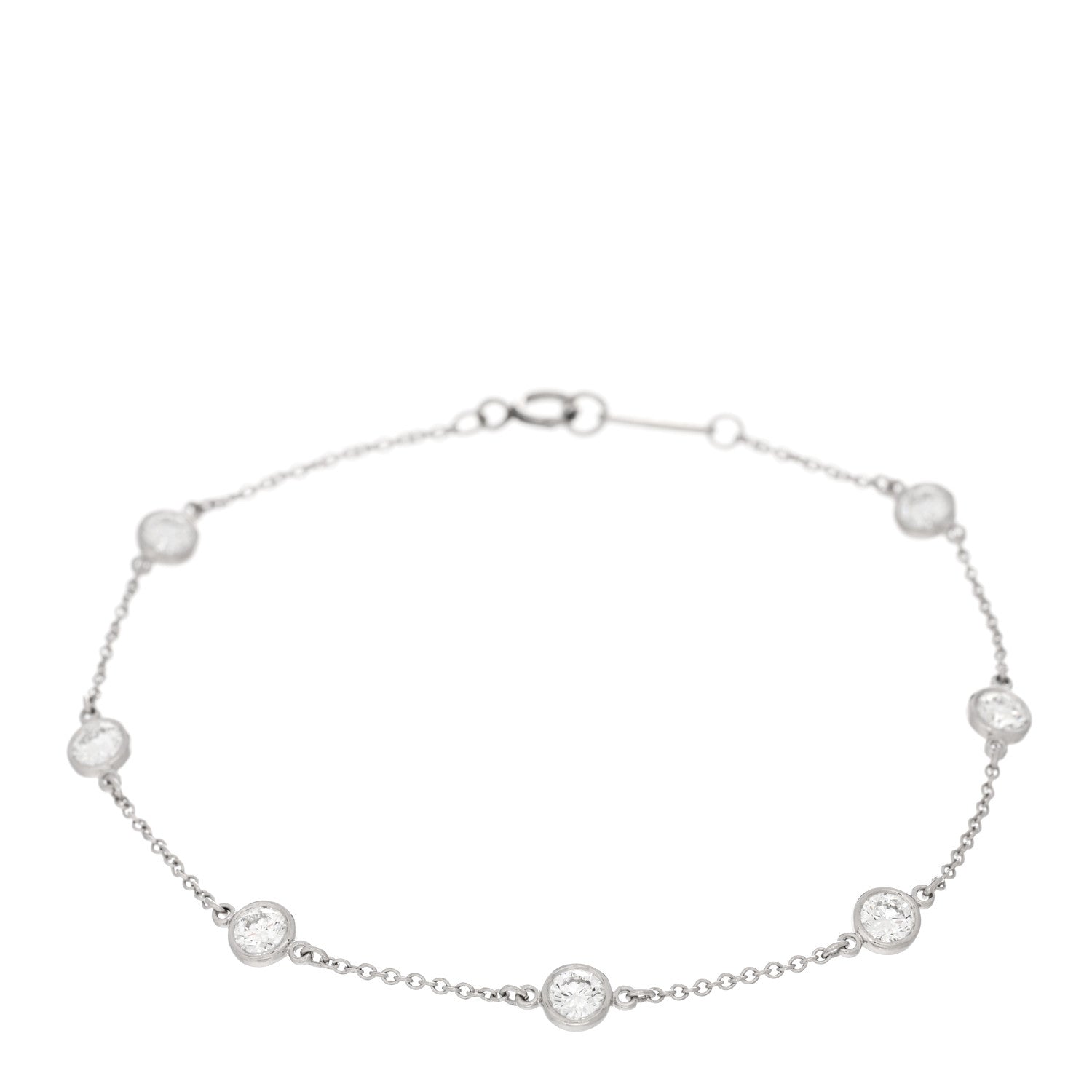 Tiffany Platinum Diamond 1.26ctw Elsa Peretti Diamonds by the Yard Station Bracelet 1 of 3