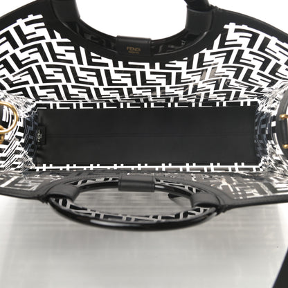 Fendi TPU FF Vitello Century Plexiglass Medium Runaway Shopper Tote Black 5 of 12