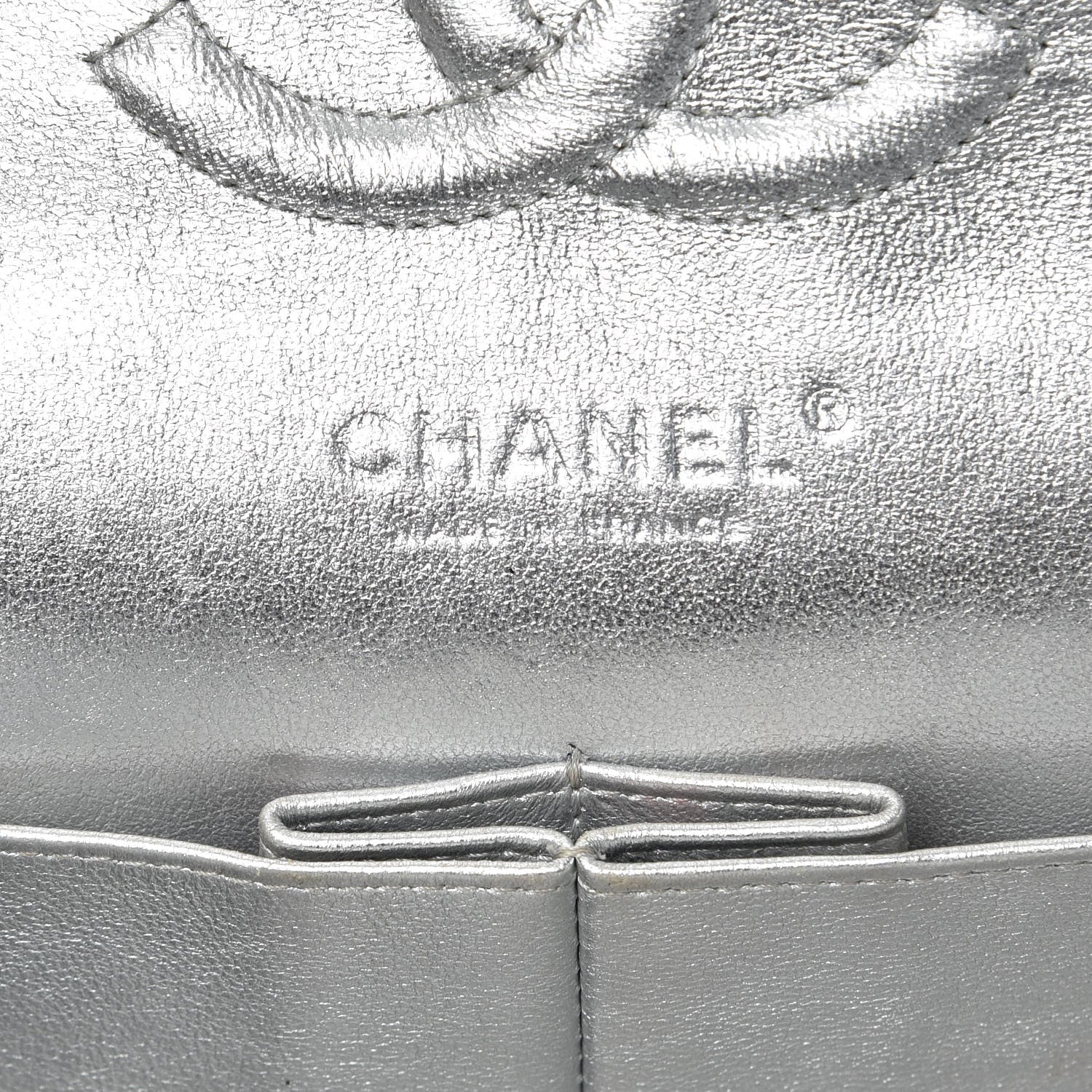 Chanel Metallic Lambskin Quilted Medium Double Flap Silver 6 of 15