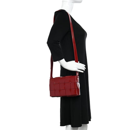 Bottega Veneta Patent Maxi Intrecciato Cassette Crossbody Bag Red 2 of 10