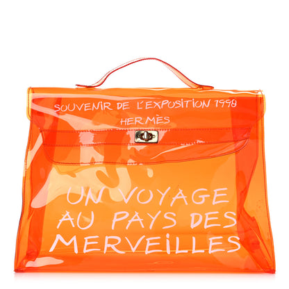 Hermes Vinyl Souvenir De L'Exposition Kelly Orange 2 of 11
