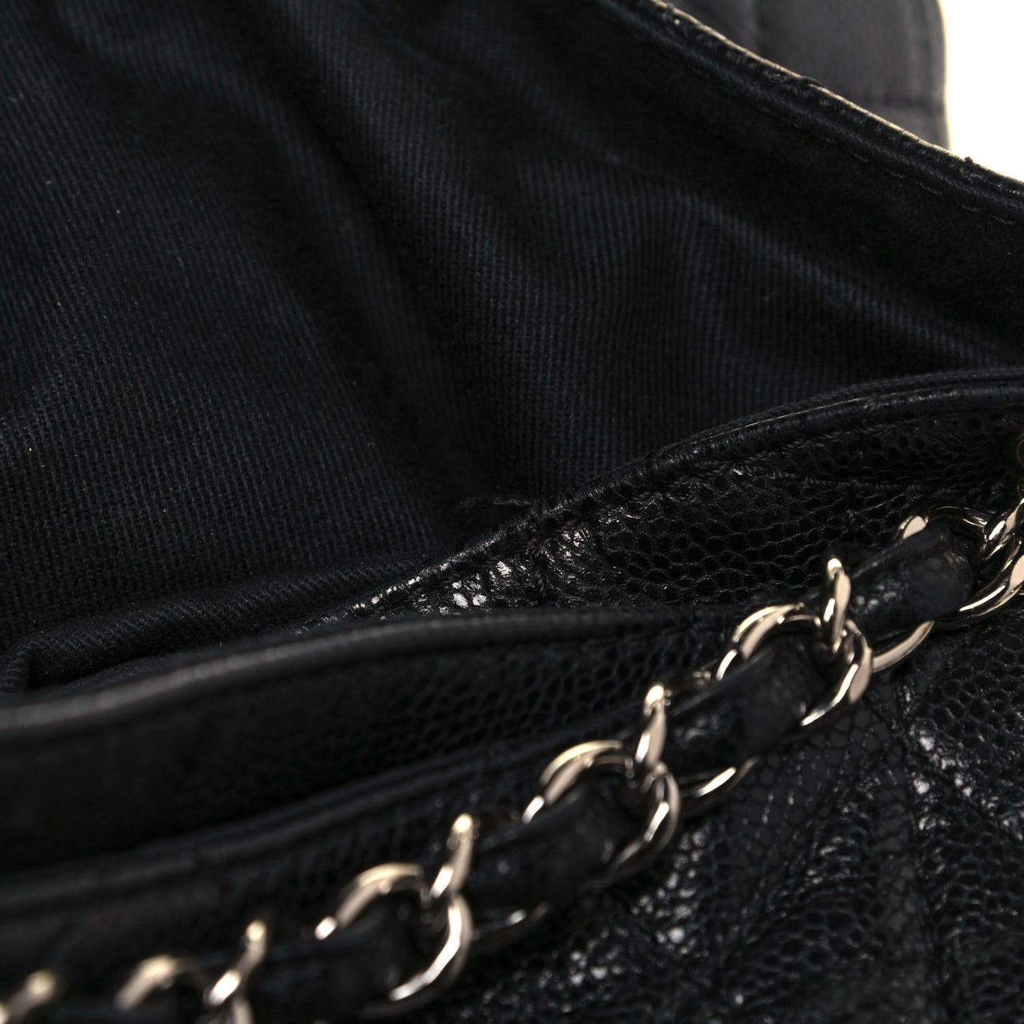 Caviar Quilted Timeless Accordion Flap Black