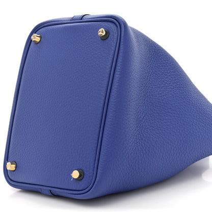 Hermes Taurillon Clemence Picotin Lock 18 PM Bleu Electrique 9 of 11