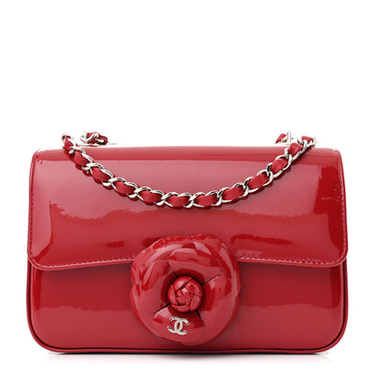 Chanel Patent Calfskin Small Camellia Flap Red 1 of 11