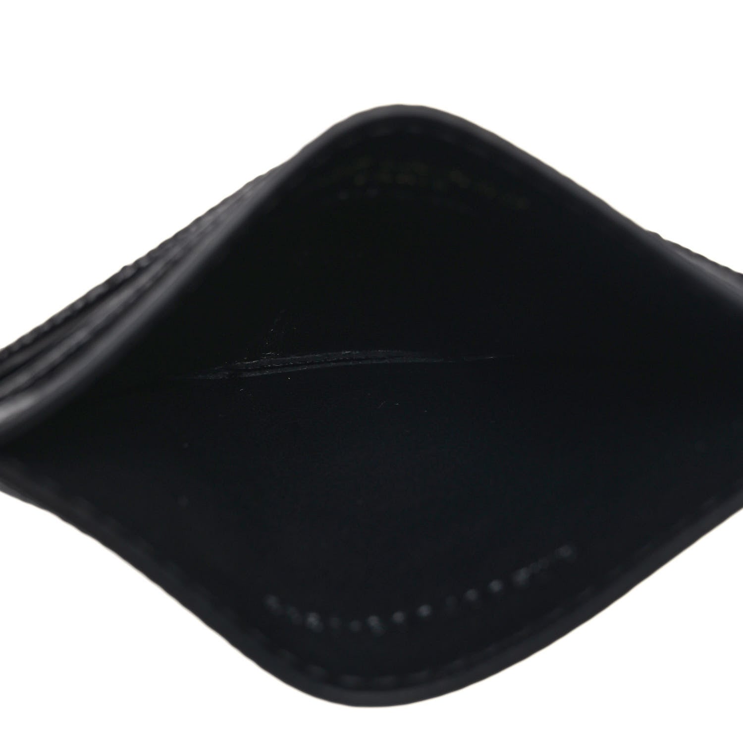 Saint Laurent Grain De Poudre Matelasse Chevron Monogram Credit Card Case Black 5 of 7
