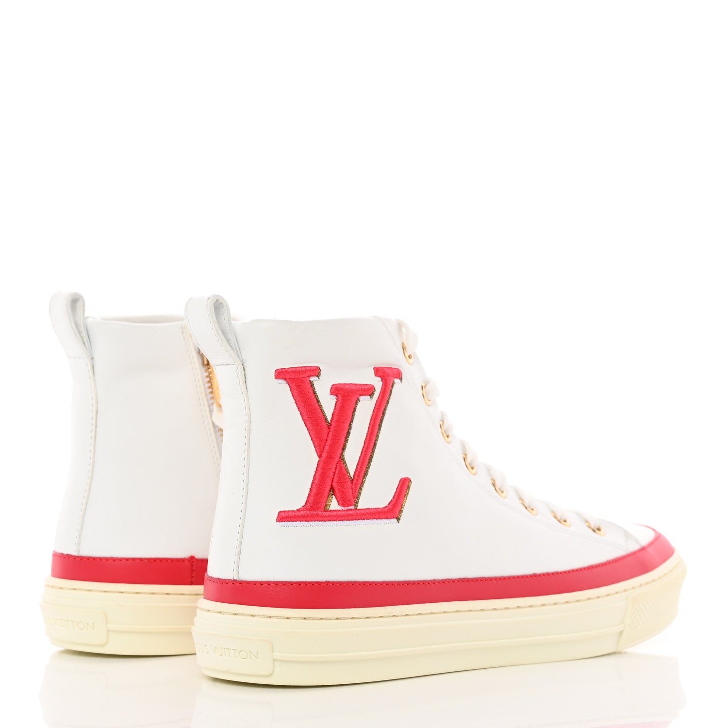 Louis Vuitton Calfskin LV Stellar Sneaker Boots 37 White Framboise 4 of 17