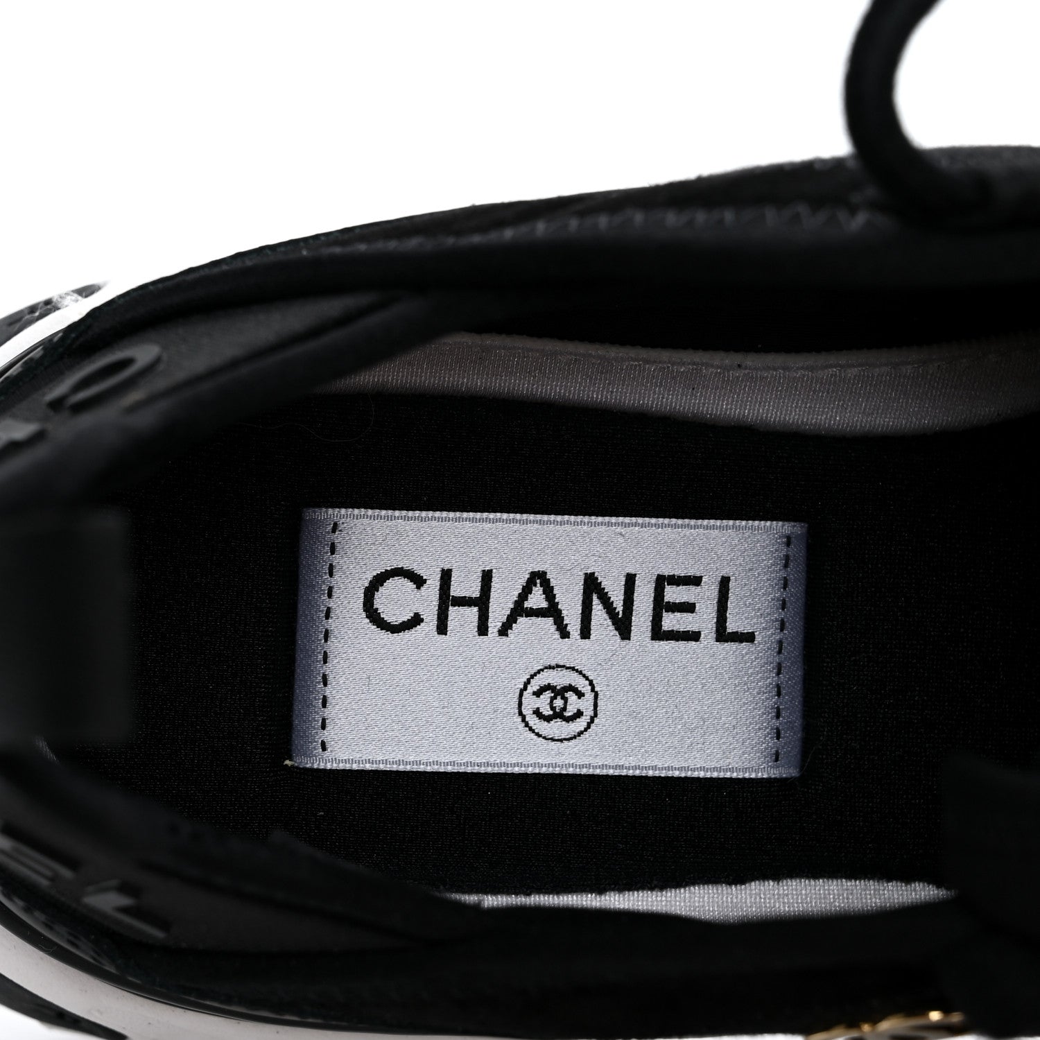 Chanel Velvet Calfskin Mixed Fibers CC Sneakers 36 Black 7 of 9