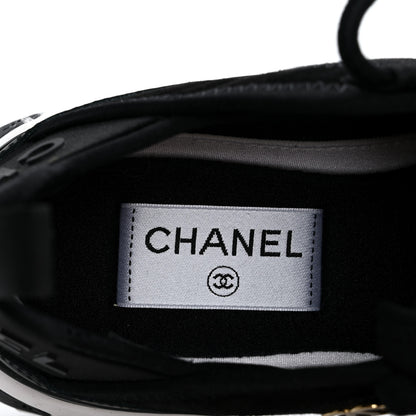 Chanel Velvet Calfskin Mixed Fibers CC Sneakers 36 Black 7 of 9