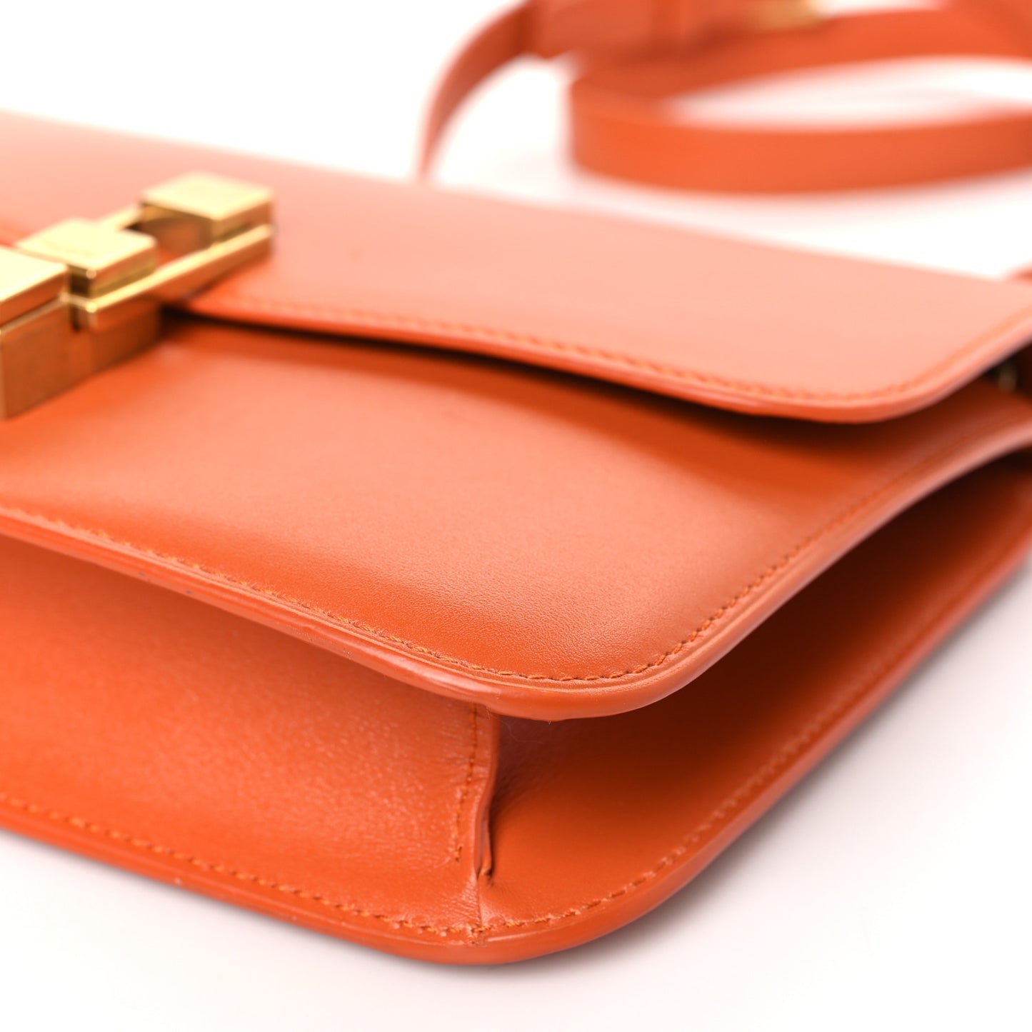 Smooth Calfskin Carre Satchel Orange