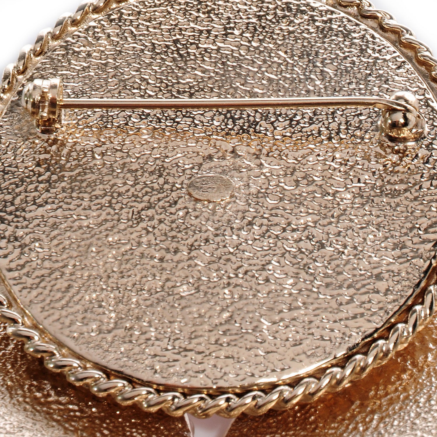 Chanel Gold Logo Button Brooch 4 of 5