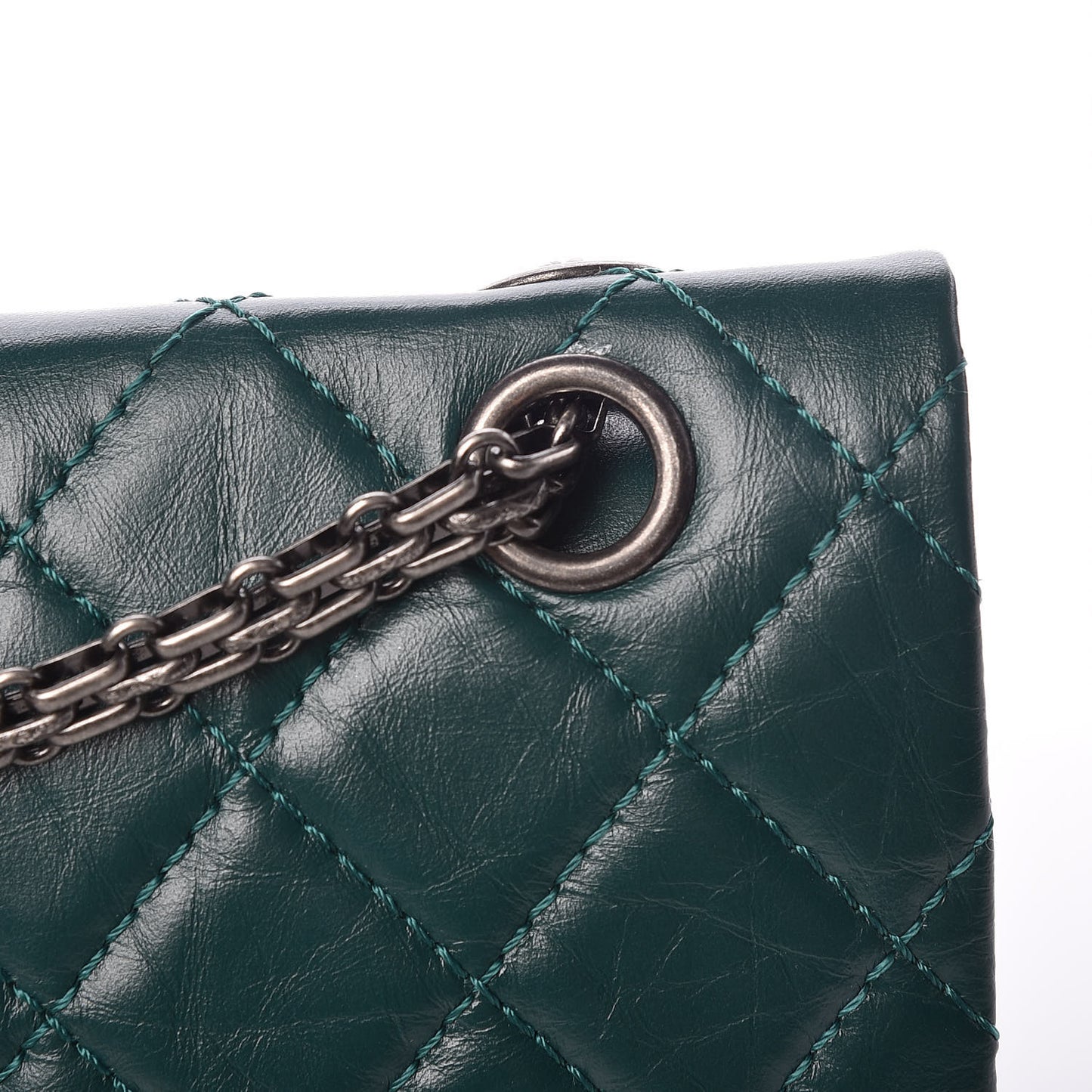 Aged Calfskin Quilted 2.55 Reissue 226 Flap Green