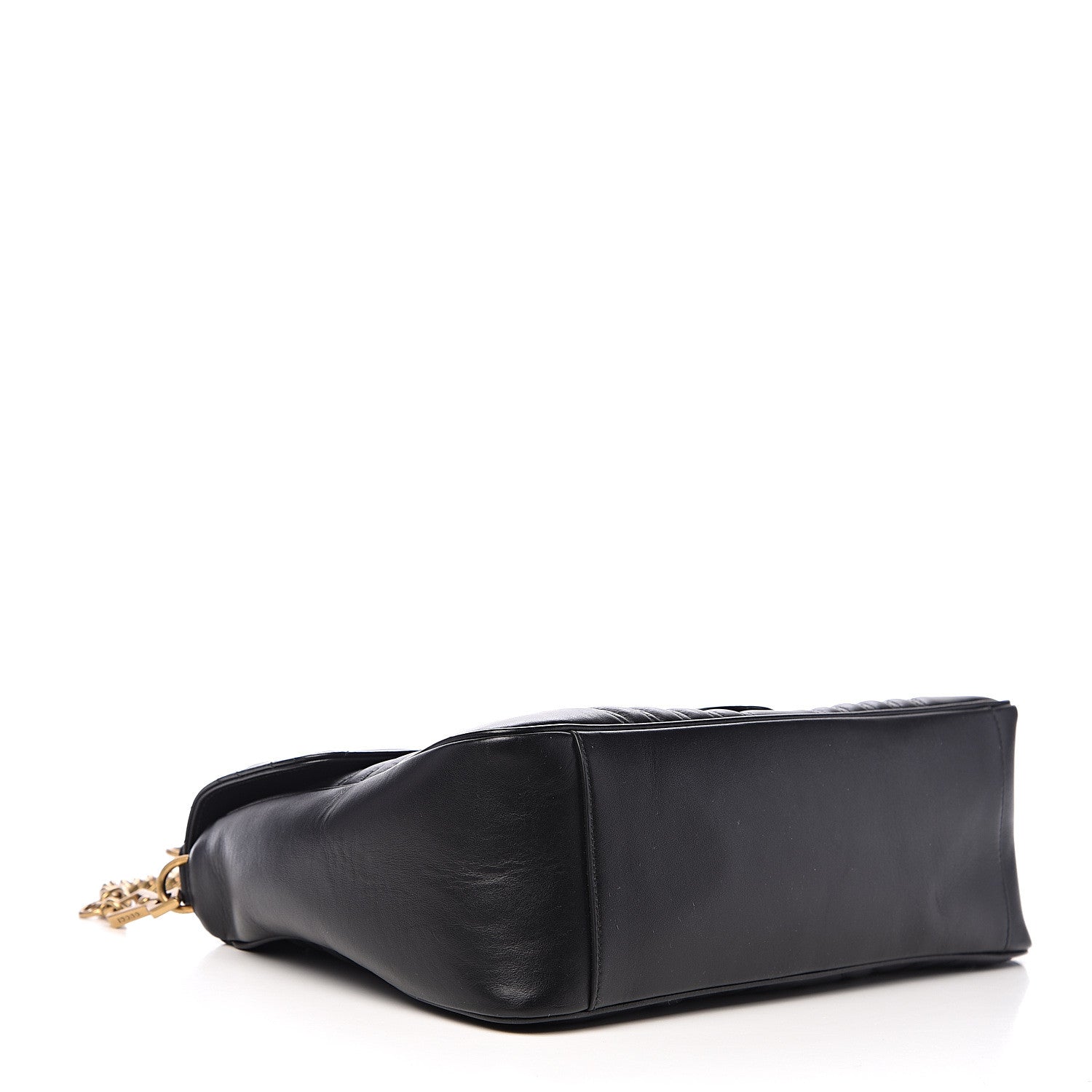 Gucci Calfskin Matelasse Medium GG Marmont Top Handle Shoulder Bag Black 3 of 13