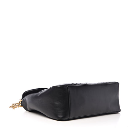 Gucci Calfskin Matelasse Medium GG Marmont Top Handle Shoulder Bag Black 3 of 13