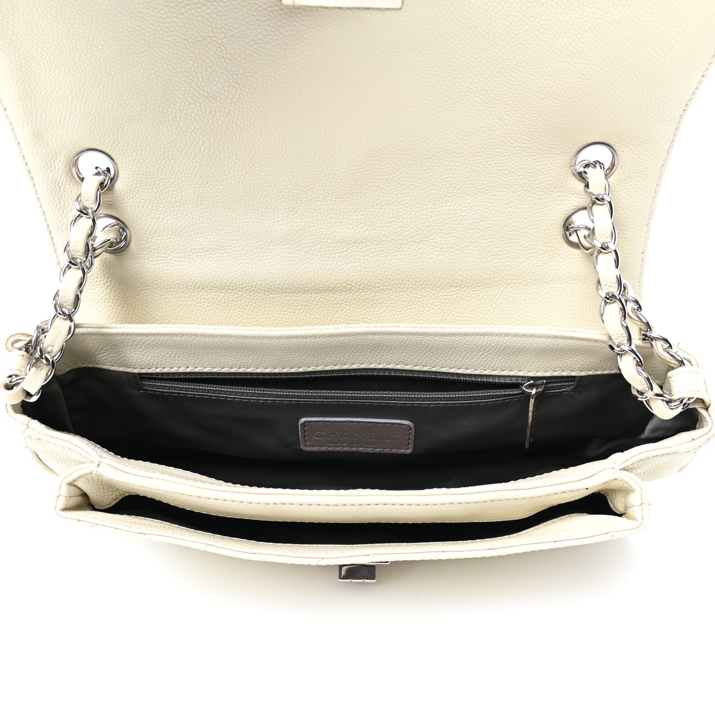 Glazed Caviar Pocket In The City Flap White