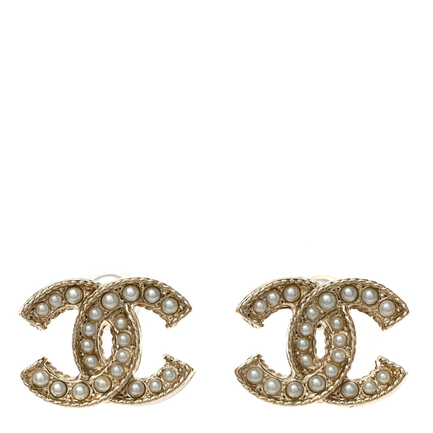 Pearl CC Earrings Silver