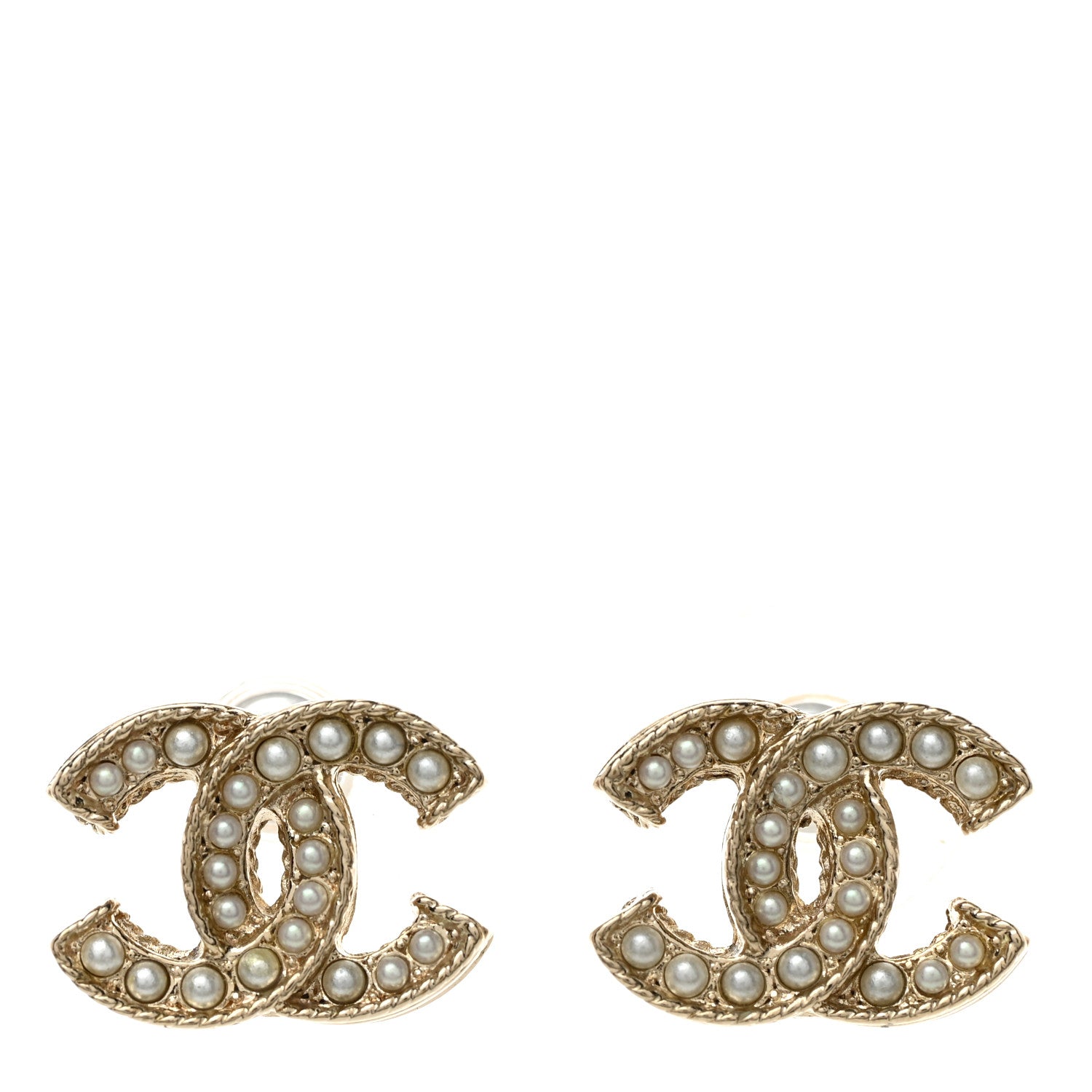Chanel Pearl CC Earrings Silver 1 of 4