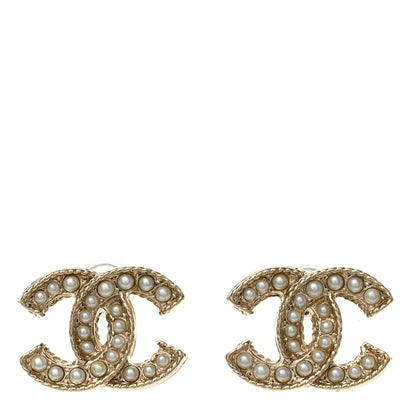 Chanel Pearl CC Earrings Silver 1 of 4