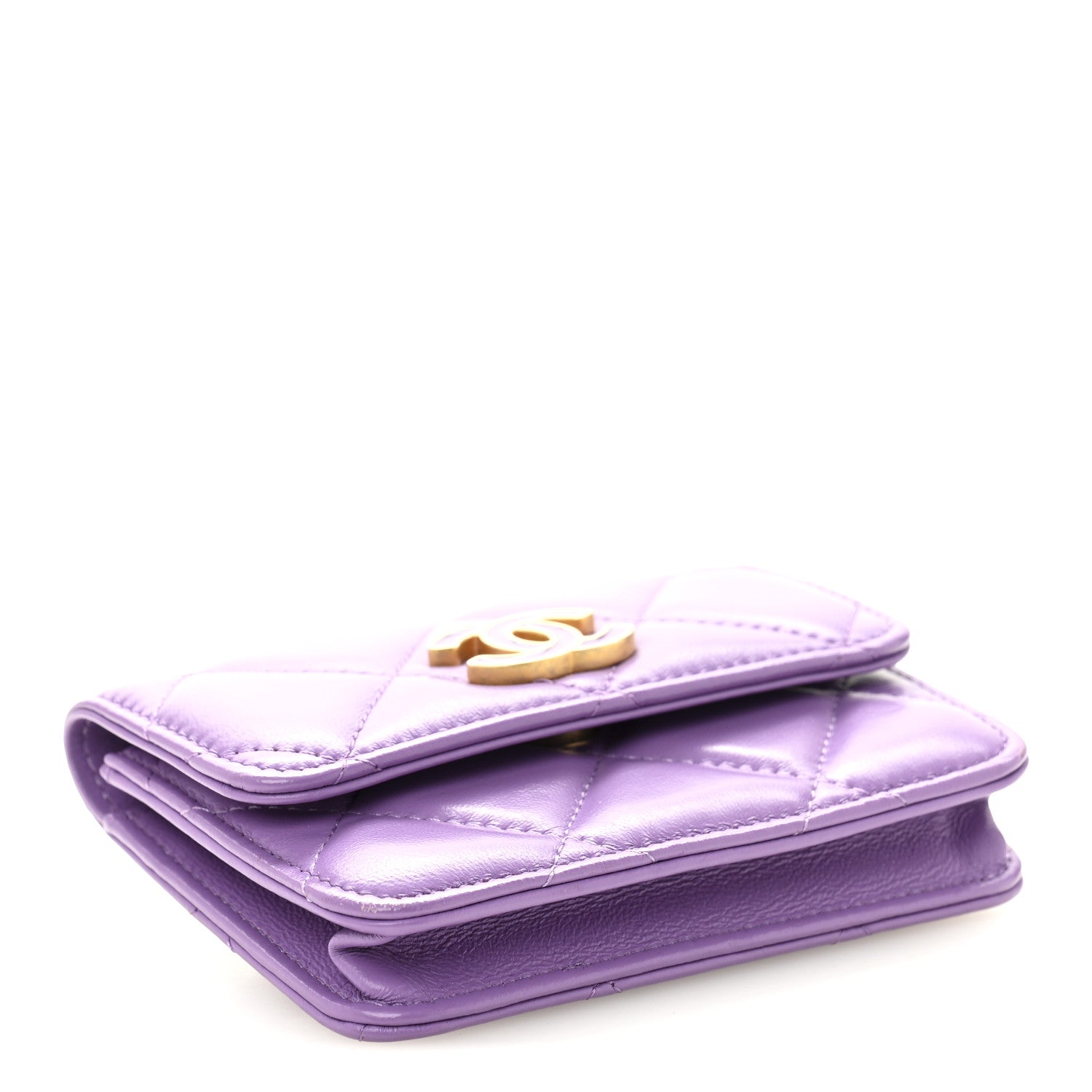 Chanel Lambskin Enamel Quilted Pending CC Flap Belt Bag Purple 4 of 11