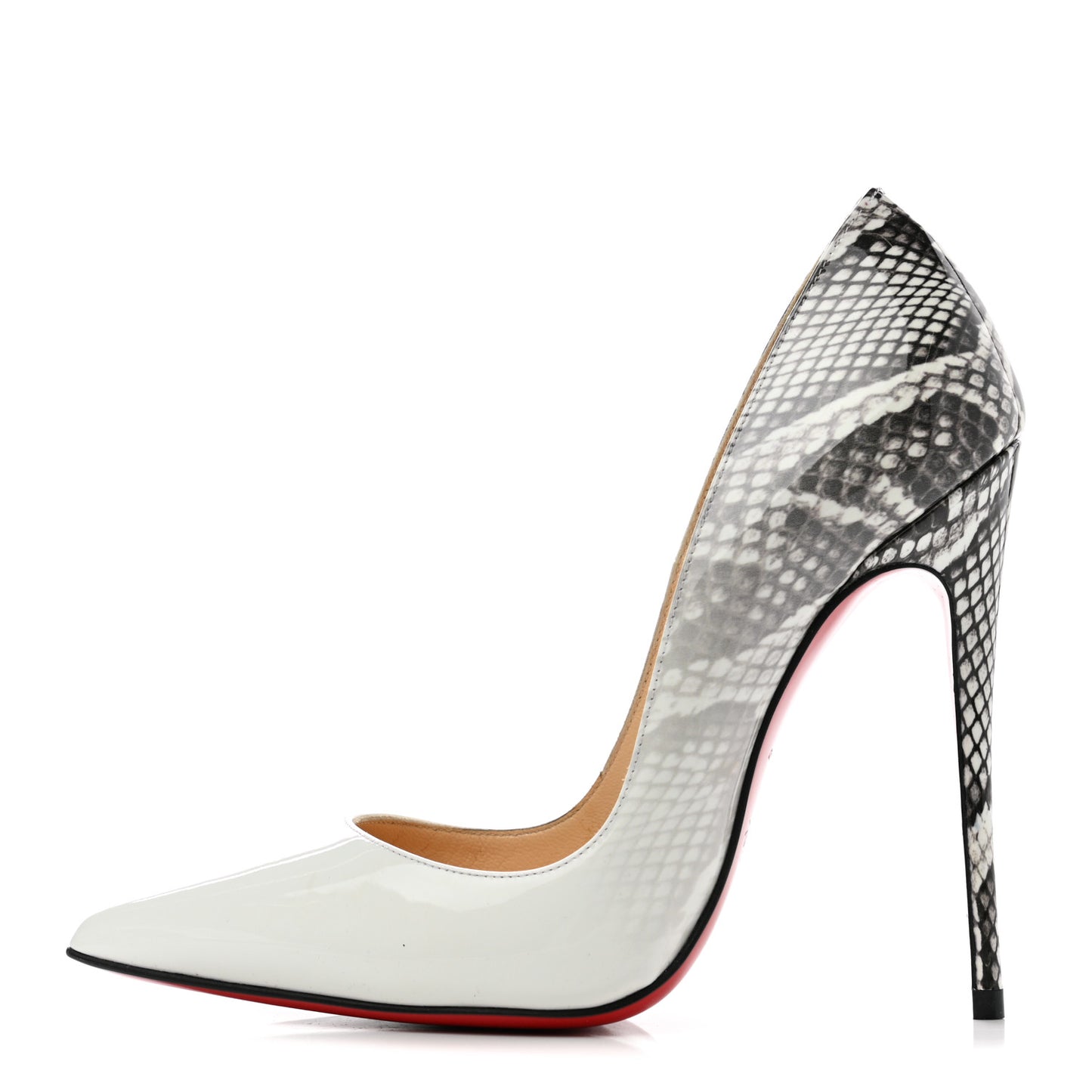 Patent Degrade Snakeskin Printed So Kate 120 Pumps 35 White Roccia